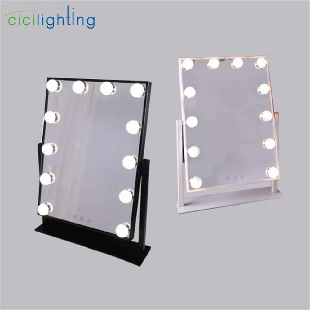 Светодиодный светильник для зеркала макияжа с сенсорным экраном черно белый