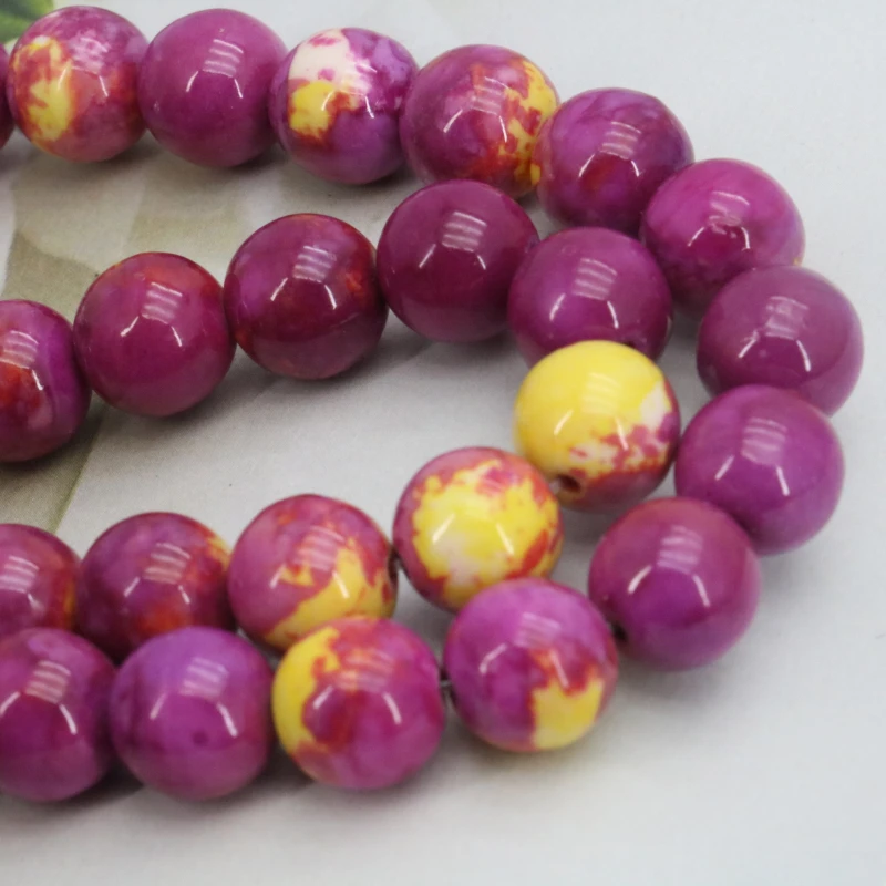 

Color options!Riverstones loose beads 10mm DIY round stone 15" women fashion jewelry fit making design