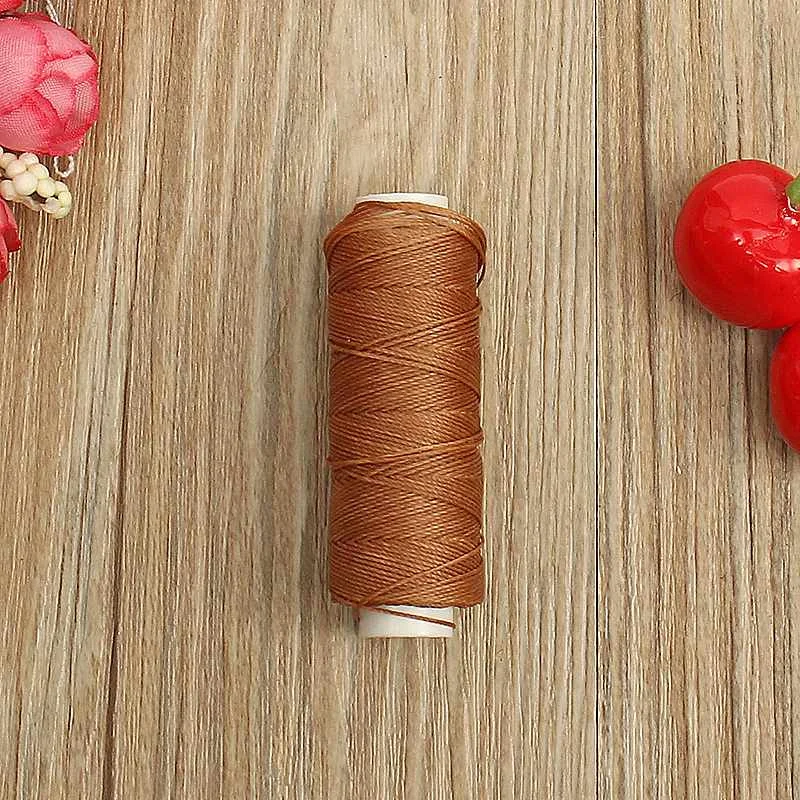 Light Brown Прочный 50 метров 0,45 мм кожаный шнур для шитья вощеная нить для DIY инструмент для рукоделия ручная строчка многоцветная нить для шитья - Цвет: Light Brown