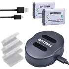 Аккумулятор Batmax NP-BX1 NP BX1 NPBX1, 2 шт., зарядное устройство с двумя USB-портами для аккумуляторов камер Sony HDR-AS100v, AS30, AS15, DSC-RX100, HX400, WX350