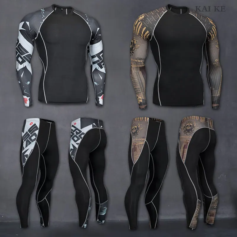 

Mma Rashguard Men's Multi-Functional Fitness Pants-T-shirt Set 3D Print Men's Trousers Men's Trousers Rashgard Suit