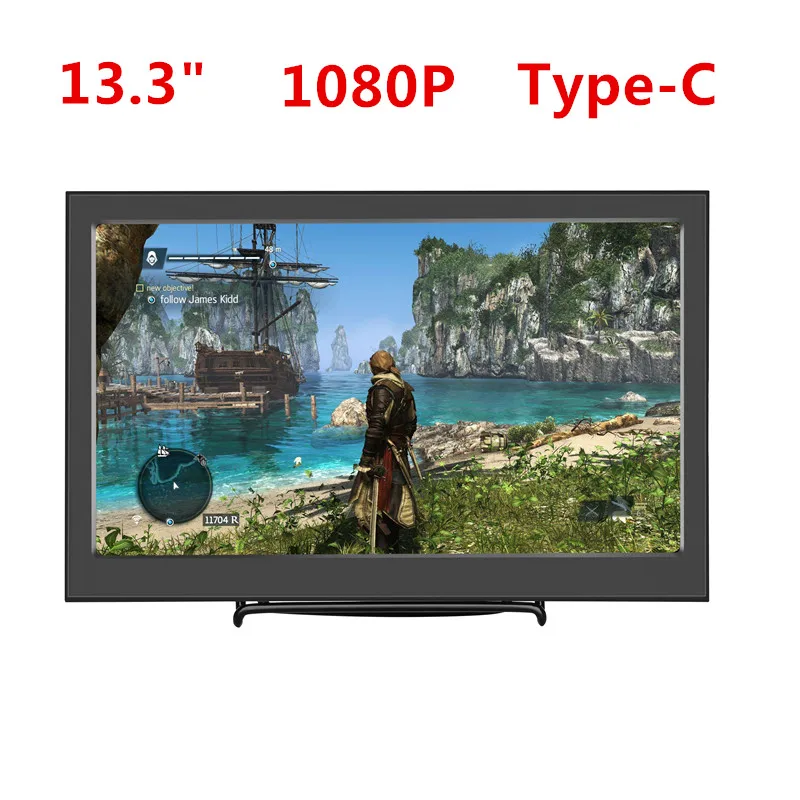 13," портативный компьютерный монитор 1080P HD 1920x1080 ips PS3 PS4 Xbox360 type-C USB-C Mini HDMI дисплей монитор для Raspberry Pi 3B