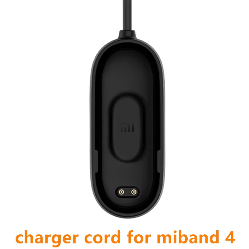 Xiao mi usb зарядный кабель для mi Band 4 сменный Шнур зарядное устройство адаптер для Xiao mi band 4 умный браслет аксессуары - Цвет: black