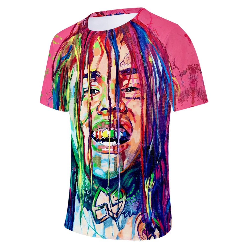 Женская/мужская футболка с 3D принтом 6IX9INE Повседневная коротким рукавом в стиле