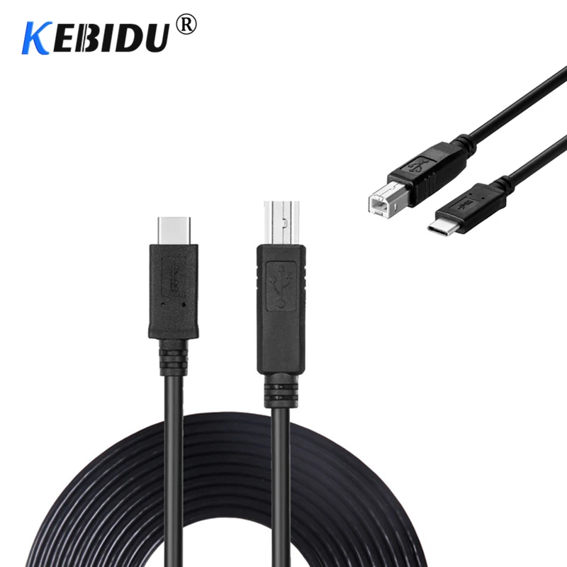 Kebidu USB кабель для передачи данных C 3 1 Type разъем 2 0 B Тип Мужской смартфона принтер