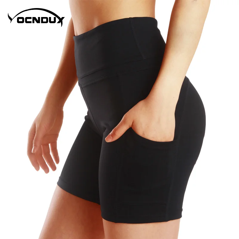 Black Yocndux женские профессиональные спортивные шорты для бега быстросохнущие высококачественные облегающие шорты для йоги эластичные фитнес-шорты - Цвет: Black