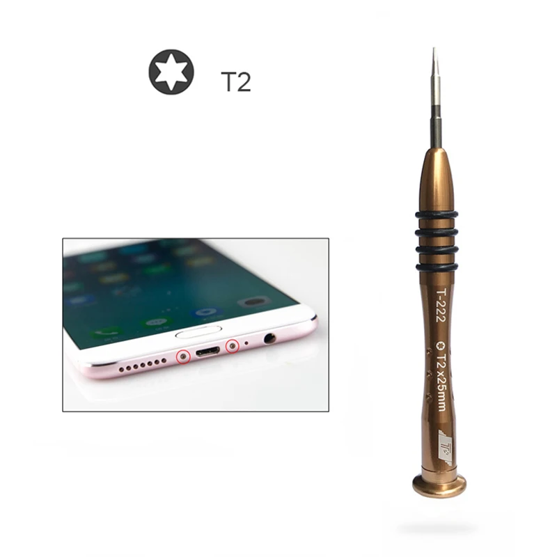 Torx T2 SAYTL Набор прецизионных металлических отверток для Apple iPhone X для iPhone 8 7 6s 5S 4S для разборки и ремонта - Цвет: Torx T2