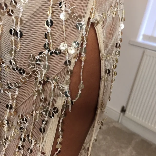 2018 Sexy Women Sequin Glitter See Through Mesh Party Club Evening Special Occasion Bodycon Dress Deep V Neck Long | Женская одежда
