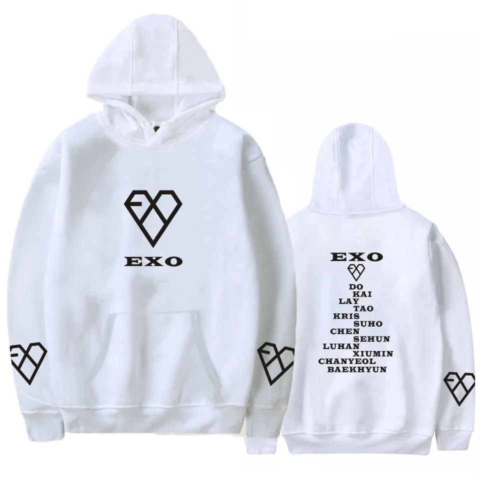Толстовка с капюшоном EXO Kpop для женщин/мужчин корейская мода пальто в стиле