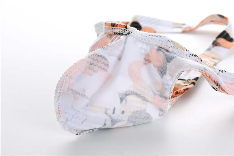 3PCS Man Underwear Thong Male Floral Print Bulge Pouch Briefs Lingerie Gay Comfortable T-Back Jockstraps Panties Briefs Thongs