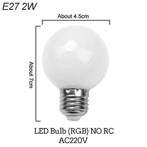 E27 2W NO RC E27 E14 RGB светодиодный лампа 3W 5W 10W Цвет Magic Точечный светильник дистанционного Управление затемнения 24key Праздник Светодиодный Ночной светильник 110V 220V - Испускаемый цвет: E27 2W NO RC