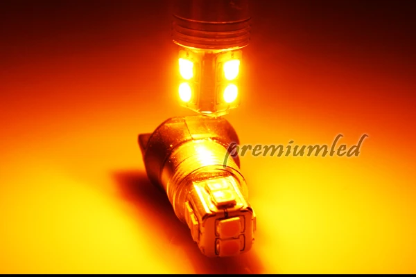 IJDM Canbus Ошибка бесплатно 10SMD-3030 H21W BAY9s светодиодный фонарь для автомобиля заднего хода или парковочных огней, номерного знака, Желтый янтарь