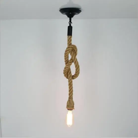 Винтажный подвесной светильник в стиле ретро из пеньковой ткани|lamp light kit|lamp post