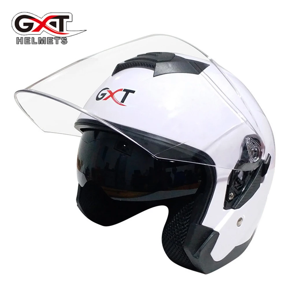 GXT Лето мотоциклетный шлем с открытым лицом двойной объектив Casco Шлем Мотоцикл Скутер Capacete защитный шлем козырек для мотоцикла