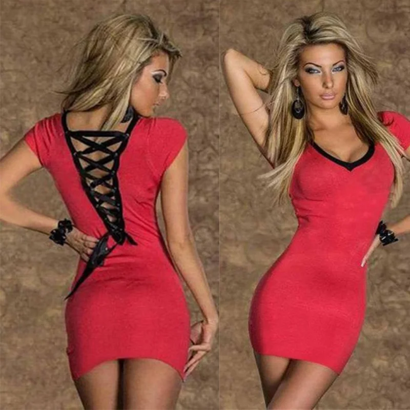 4 цвета Повседневное платье с глубоким v образным вырезом оптовая продажа