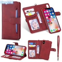 2 in 1 magnetic detachable leather flip wallet retro ultra slim case for iphone 11pro max x xr xsmax 8 7 6 6s plus 5s se