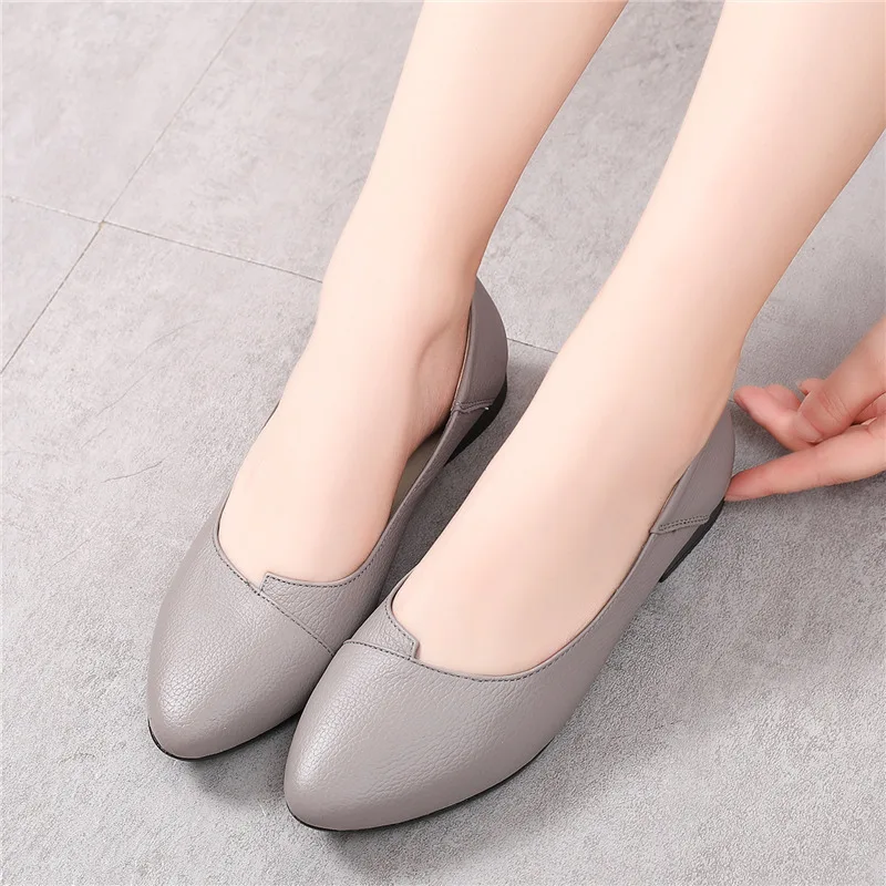Женские балетки MUYANG из натуральной кожи на плоской подошве размера плюс 35 - 43 |