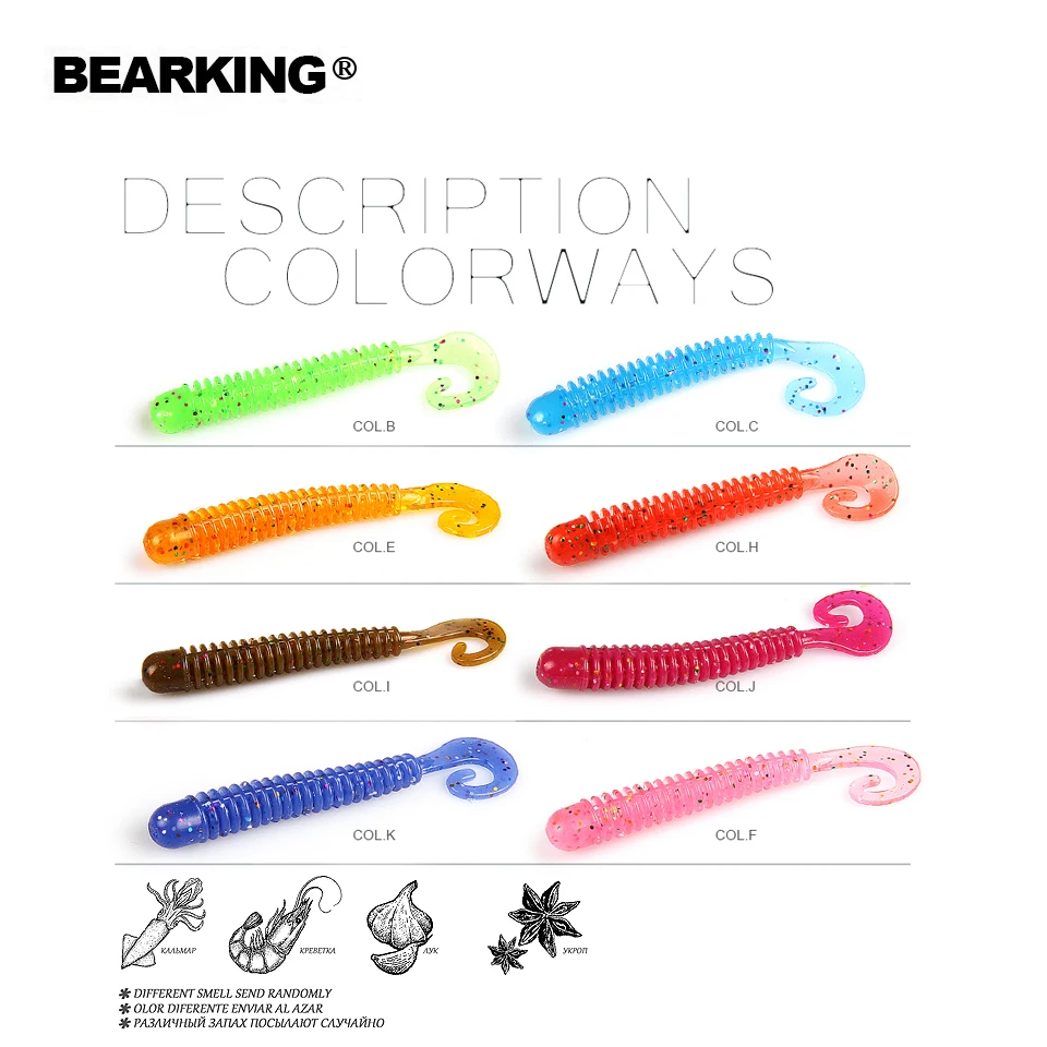 BEARKING Лидер продаж 2019 мягкие рыболовные приманки 45 мм 0 8 г 30 шт./пакет хвост воблер