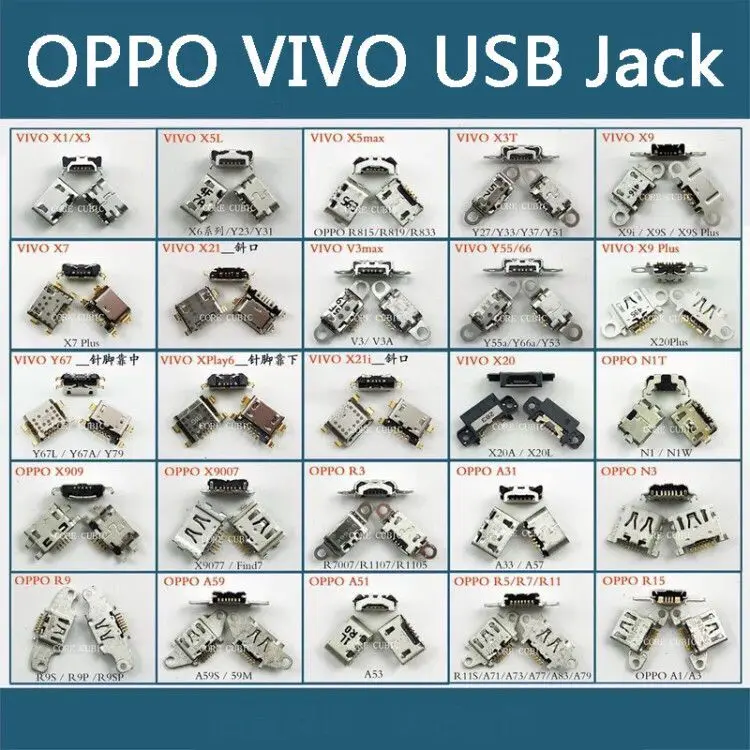 Разъем Micro USB для зарядки и передачи данных OPPO VIVO X1/X3 X5L X5max X3T X7 X21 X9 X20 Y55 Y66 Y67 R3 X909 A31 N3