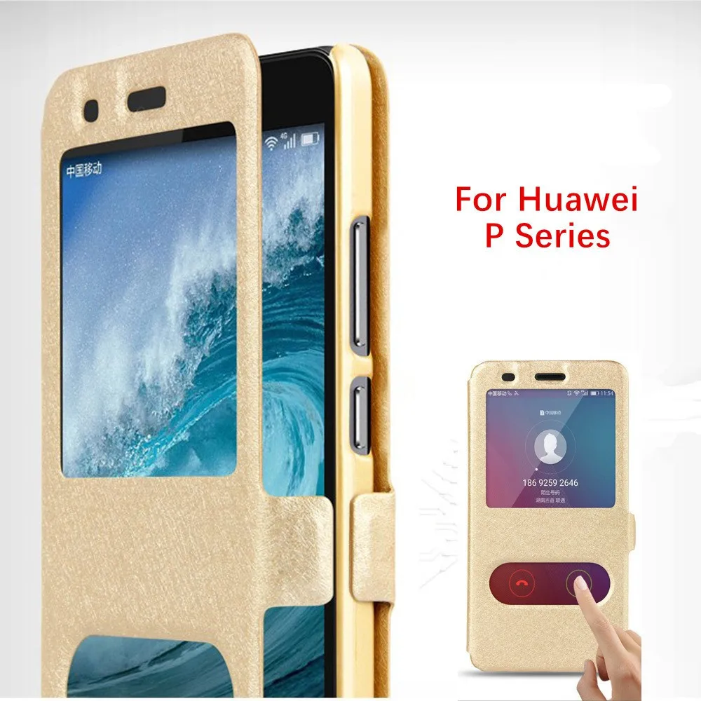 Для Huawei P20 P10 Lite Plus Pro PC + кожаный флип-чехол с окошком для P 10 20 Smart P8 P9 mini 2017 чехлы |