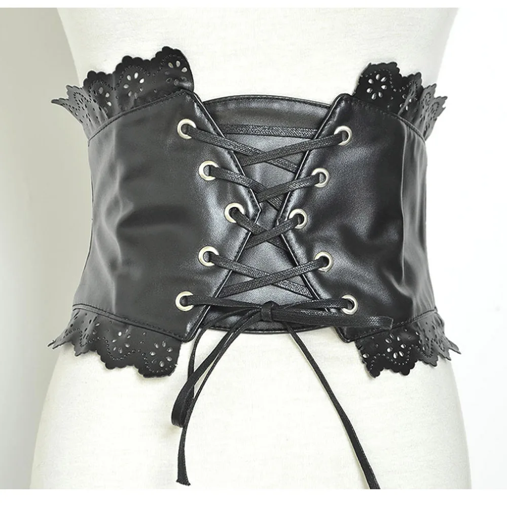 Винтажный панк корсет пояс для женщин 2019 модный черный со шнуровкой из