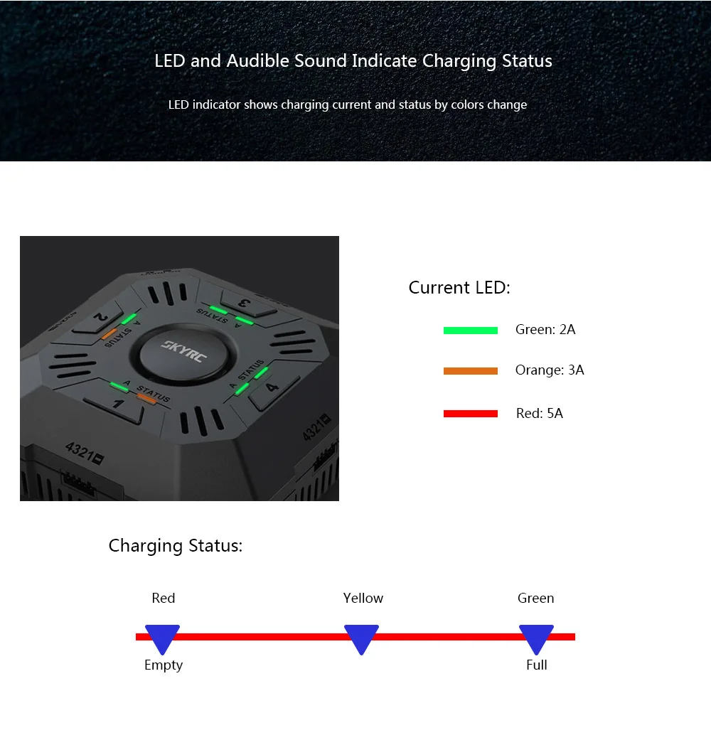 

SKYRC E4Q Battery Charger Fast Charge 4 Channel DC Multi Charger 5A 2 - 4S LiPo For DJI Battery Xiaomi Drone