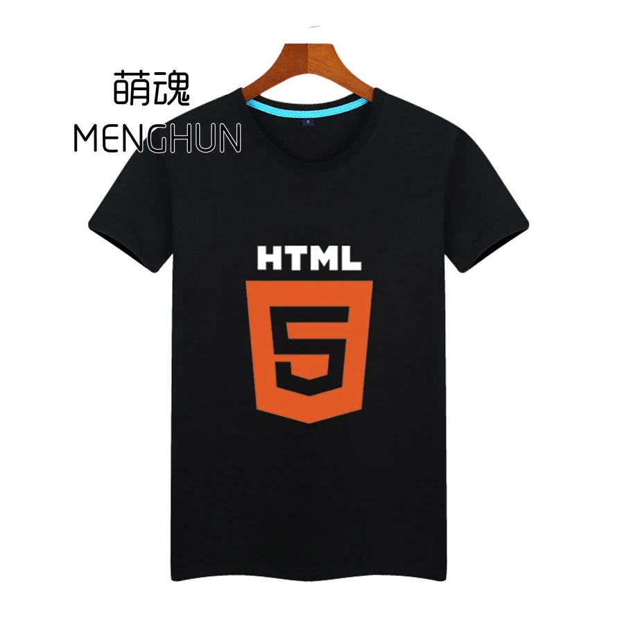 

GEEK t shirts men's IT words printing men's summer t shirts HTML5 CSS3 logo printing men t shirt high quality pure cotton ac894