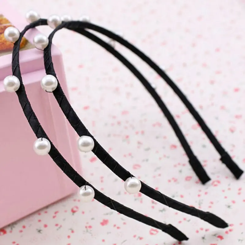 Элегантный ободок для волос в Корейском стиле с жемчугом девочек ободки