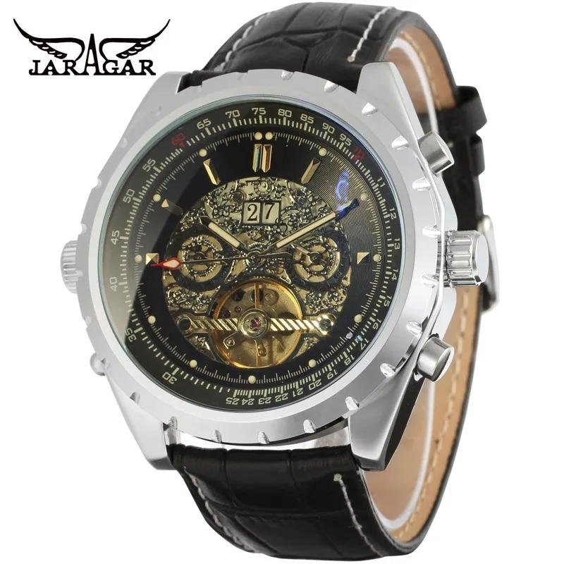 Фотохромные Стекла Серебряный Скелет Циферблат Браслет Из Нержавеющей Стали