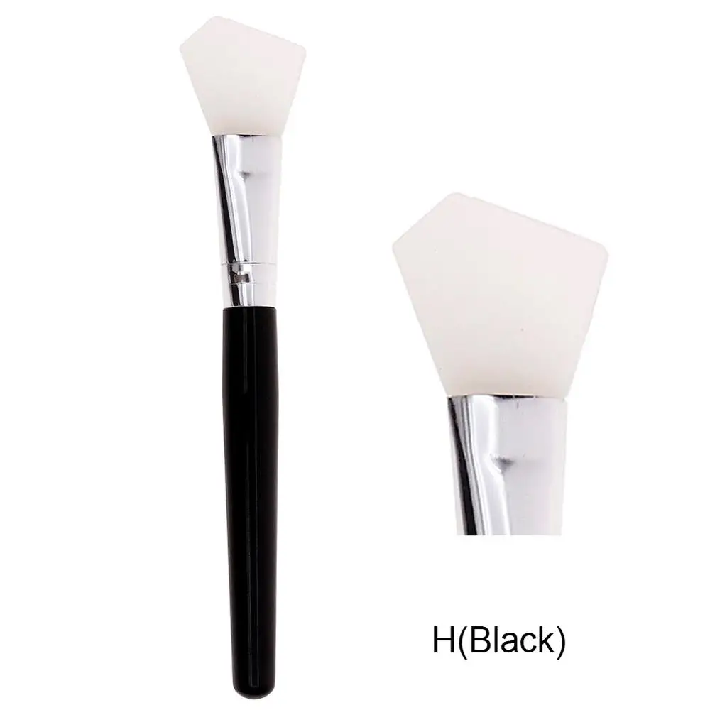H(Black) 1 шт профессиональная маска для лица кисть силиконовая силикагель грязевая маска перемешивание кисть для нанесения макияжа Сделай Сам силиконовая кисть#281928 - Handle Color: H(Black)