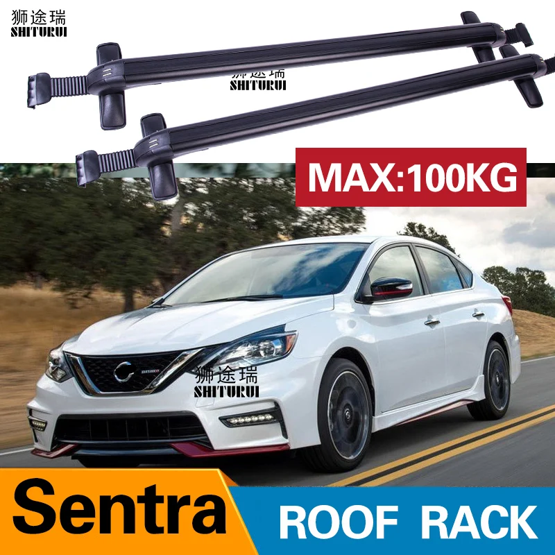 SHITURUI 2 шт. крыши для NISSAN Sentra 2013+ алюминиевый сплав Боковые стержни поперечные рельсы Багажник на крыше несущей