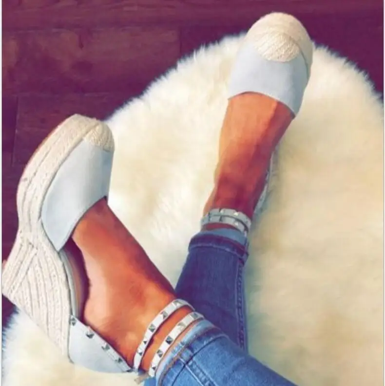 Chaussure/женские пикантные Босоножки на платформе и танкетке туфли лодочки с