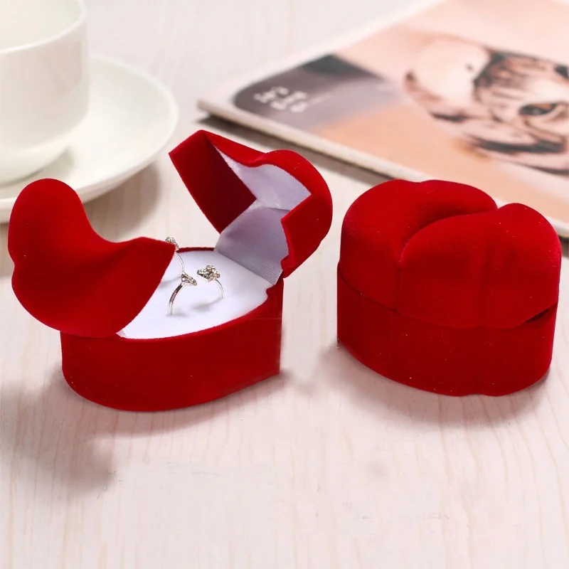 Бархатная шкатулка для украшений 1 шт. Изысканная мода красные двухсторонние