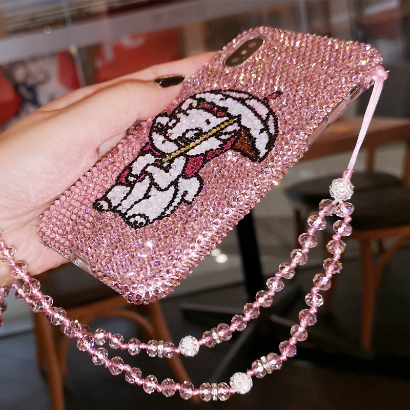 Для iphone XS Max роскошный Зонт кошка Мэри Bling Хрустальная крышка с бриллиантами для XR