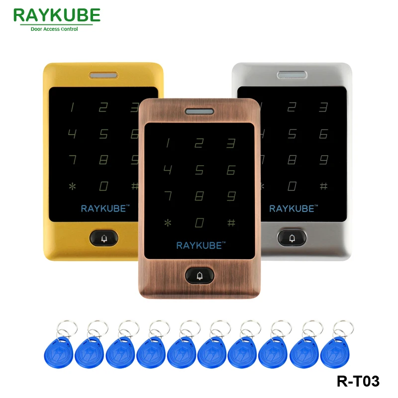 Металлическая клавиатура RAYKUBE для контроля доступа с сенсорным RFID считывателем 10