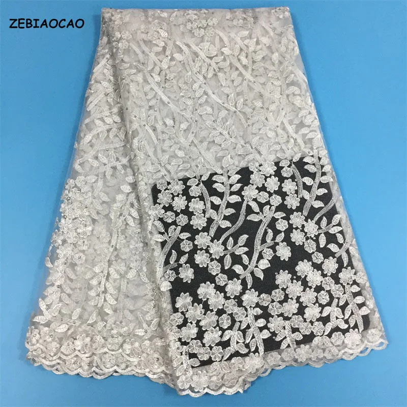 ZEBIAOCAO African lace fabric tulle High quality fashion for wedding dress 5 yards/lot | Дом и сад