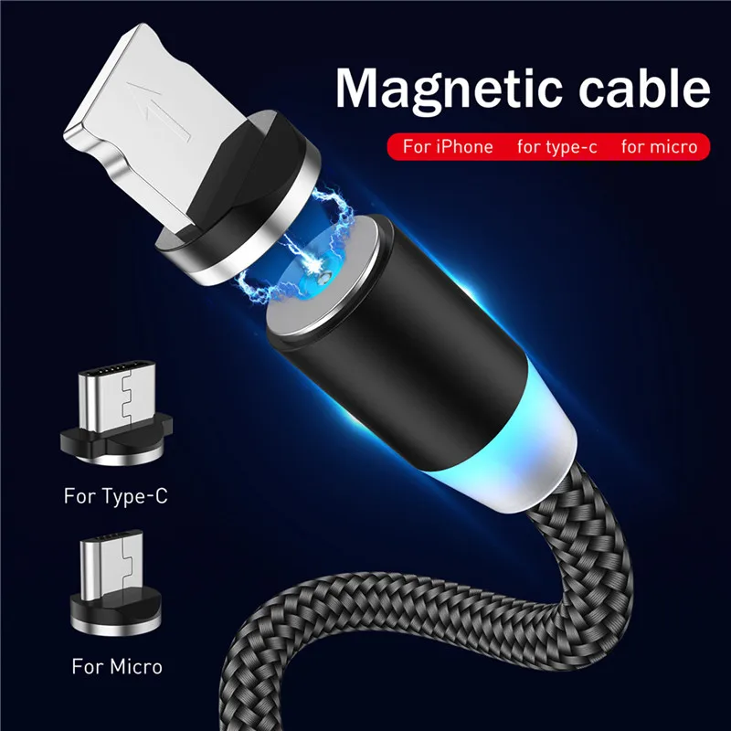 Moskado Магнитный Micro USB кабель для huawei P30 Pro type c Зарядка iPhone XS X 8 7 магнит Зарядное