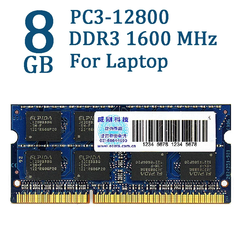 ADATA DDR3 DDR3L 2 ГБ 4 8 1600 МГц оперативная память SO DIMM 204 pin 1333 для Lenovo ThinkPad SONY Acer SAMSUNG HP