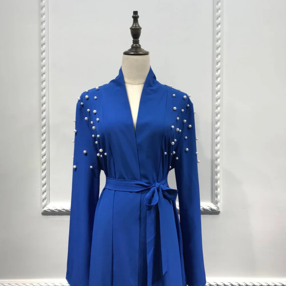 Мусульманское платье с бусинами кардиган туника длинный халат кимоно Jubah Ramadan tobe