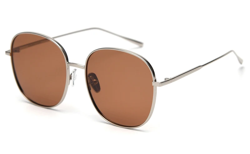 brown lens Peekaboo, золотые, большие, квадратные солнцезащитные очки, мужские, поляризационные, металлическая оправа, поляризационные, солнцезащитные очки для женщин, лето, для вождения, унисекс - Цвет линз: brown lens