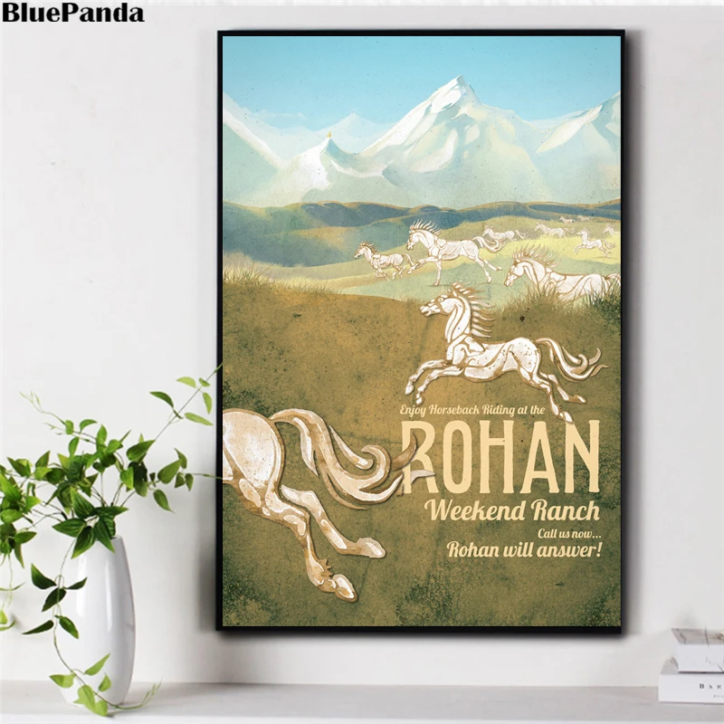 3 шт., плакат «Властелин Колец», LOTR Middle Earth, Rohan Gondor Shire, Картина на холсте, принт, настенная художественная картина, домашний декор