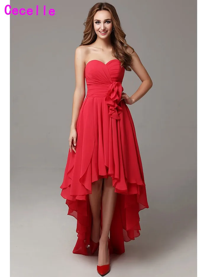 2019 реально красные платья подружек невесты шифоновые плиссированные с сердечком