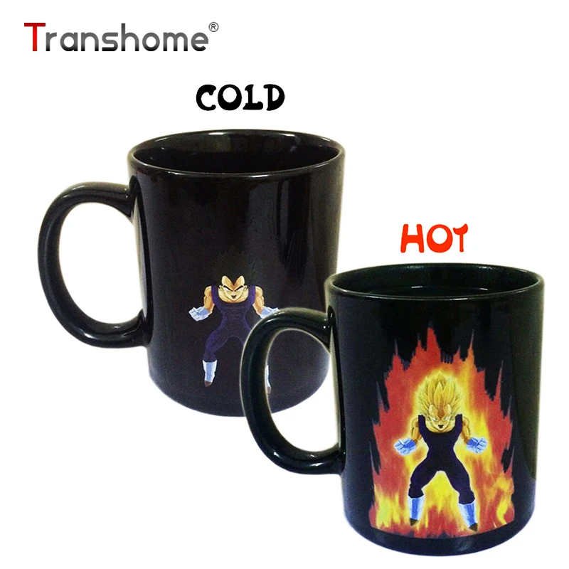 

Transhome Creative Color Changing Mug Dragon Ball Z Vegeta Ceramic Coffee Mug Milk Cup Coffee Mugs Travel Cups Funny Tea Cup