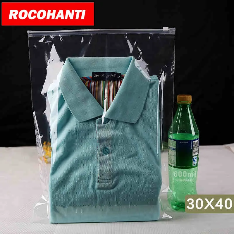 

100X Custom Printed Transparent Zip Lock Plastic Bag For Clothing Shop Gift Retail Packaging