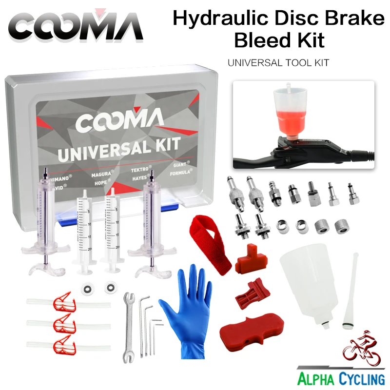 

COOMA's Hydraulic Brake BLEED KIT for SHIMANO, AVID, Formula, Hayes, Magura Brake System, Universal Kit, V2.0