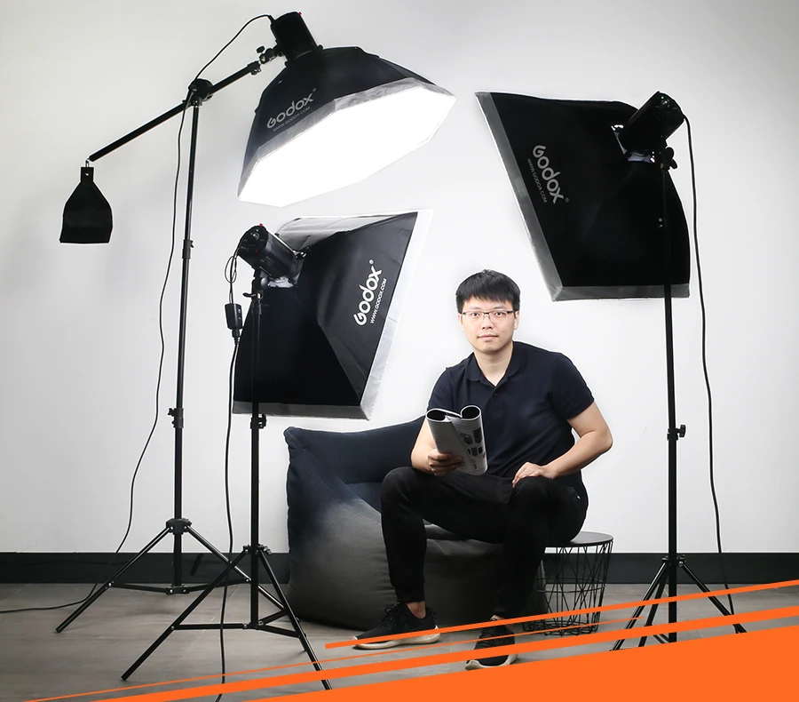 Godox 600Ws строб студия Flash светильник комплект 3 шт. 200Ws фотографический светильник ing-Strobes, светильник, триггеры, софтбокс