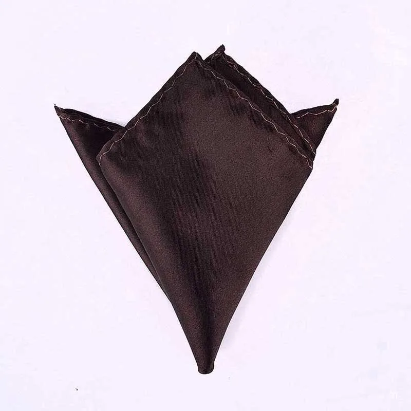 Dark Brown Роскошный мужской платок носовой платок из полиэстера бизнес Карманный квадратный полотенце для сундуков банкет годовщина коммерческий 22*22 см - Цвет: Dark Brown