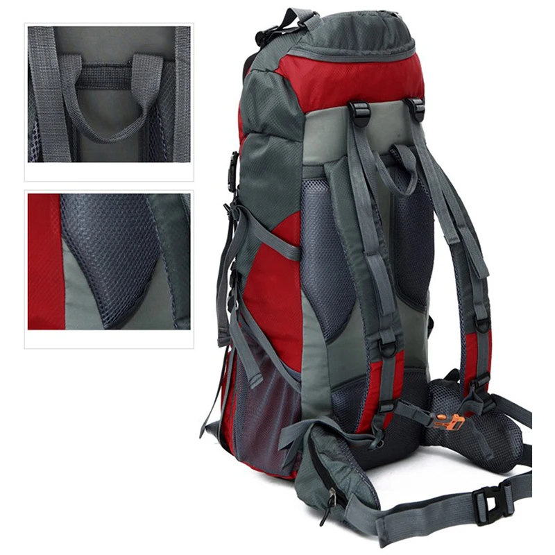 

New 70L Nylon Oxford Climbing Hiking Backpack Waterproof Quality Camping Mountaineering Backpacks Men Women Outdoor Sports Bags