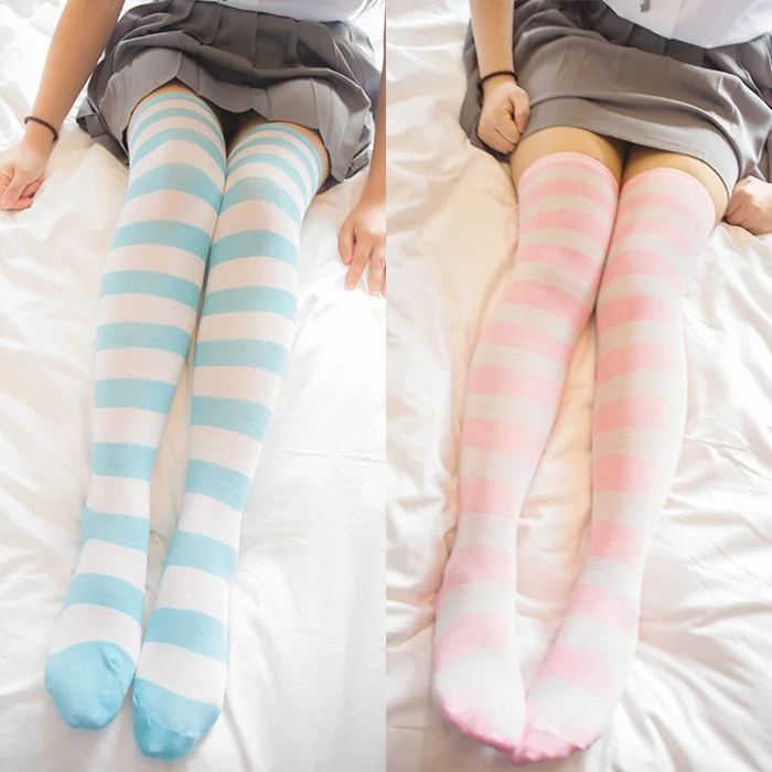 Носки до колена с широкими полосками размеры L / XL|thigh socks|striped knee socksknee socks |
