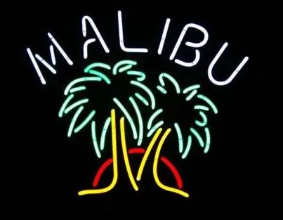 

Custom Malibu Rum Palm Tree Glass Neon Light Sign Beer Bar